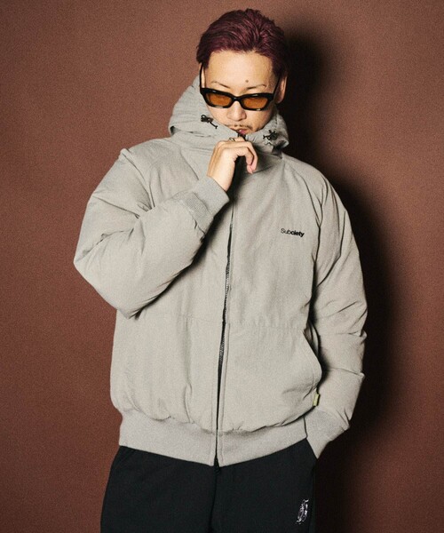 Subciety(サブサエティ)の「Nylon puff hooded jkt(ブルゾン・メンズ・グレー/ブラック・SMALL/MEDIUM/LARGE/X-LARGE)」の14枚目の写真