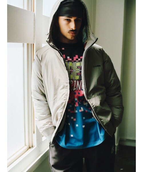 Subciety(サブサエティ)の「Nylon puff hooded jkt(ブルゾン・メンズ・グレー/ブラック・SMALL/MEDIUM/LARGE/X-LARGE)」の16枚目の写真