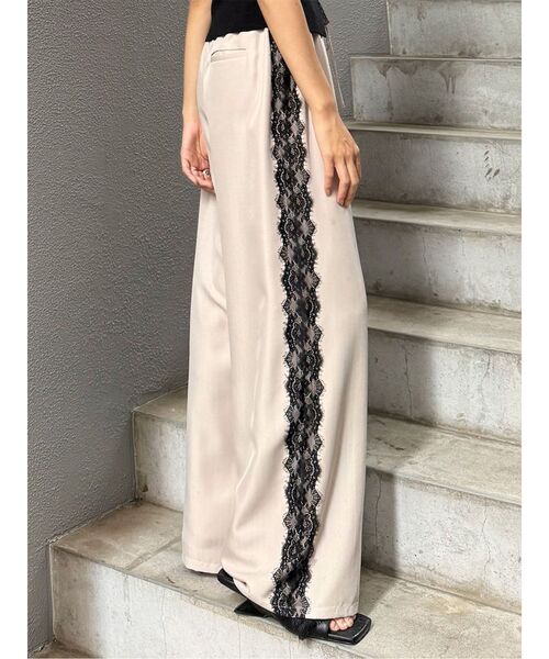 MURUA(ムルーア)の「サイドレースラインパンツ 夏服(その他パンツ・レディース・グレー/ベージュ・FREE)」の3枚目の写真