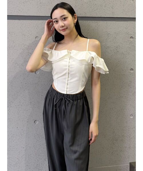 MURUA(ムルーア)の「サイドレースラインパンツ 夏服(その他パンツ・レディース・グレー/ベージュ・FREE)」の13枚目の写真
