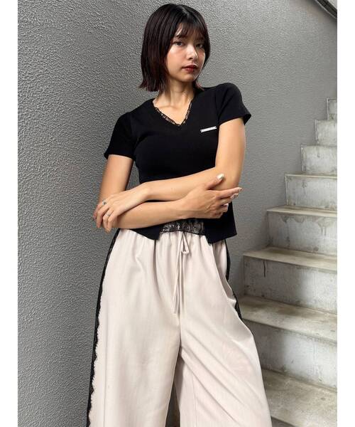 MURUA(ムルーア)の「サイドレースラインパンツ 夏服(その他パンツ・レディース・グレー/ベージュ・FREE)」の17枚目の写真