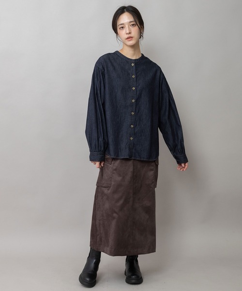 Munich(ミューニック)の「5.5ozデニム 2wayブラウス(シャツ/ブラウス・レディース・ブラック/ホワイト・FREE)」の15枚目の写真