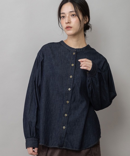 Munich(ミューニック)の「5.5ozデニム 2wayブラウス(シャツ/ブラウス・レディース・ブラック/ホワイト・FREE)」の10枚目の写真