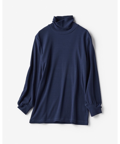 DoCLASSE( ドゥクラッセ)の「ハイカウントコットン・パフ袖ハイネック(Tシャツ/カットソー・レディース・ライトグレー/ブラック/ダークネイビー・LL/S/L/M/3L)」の15枚目の写真