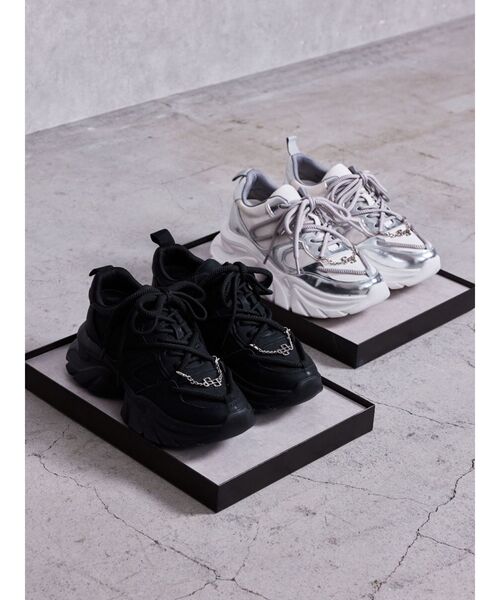 GYDA(ジェイダ)の「GG chain twist cord laceインソールスニーカー(スニーカー・レディース・オフホワイト/ブラック・LARGE/SMALL/MEDIUM)」の13枚目の写真