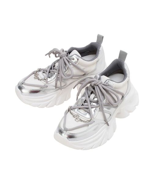 GYDA(ジェイダ)の「GG chain twist cord laceインソールスニーカー(スニーカー・レディース・オフホワイト/ブラック・LARGE/SMALL/MEDIUM)」の19枚目の写真