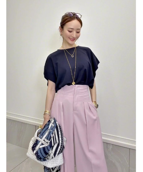 fifth（フィフス）の「【星玲奈セレクト】【接触冷感】脇見え防止二の腕カバーカットソー（Tシャツ/カットソー・レディース・ネイビー/ホワイト/ブラック・M）」の9枚目の写真