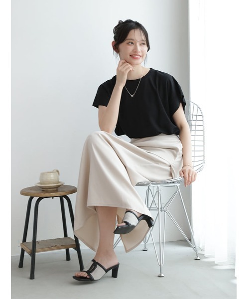 fifth（フィフス）の「【星玲奈セレクト】【接触冷感】脇見え防止二の腕カバーカットソー（Tシャツ/カットソー・レディース・ネイビー/ホワイト/ブラック・M）」の17枚目の写真