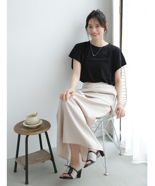 fifth（フィフス）の「【星玲奈セレクト】【接触冷感】脇見え防止二の腕カバーカットソー（Tシャツ/カットソー・レディース・ネイビー/ホワイト/ブラック・M）」の18枚目の写真