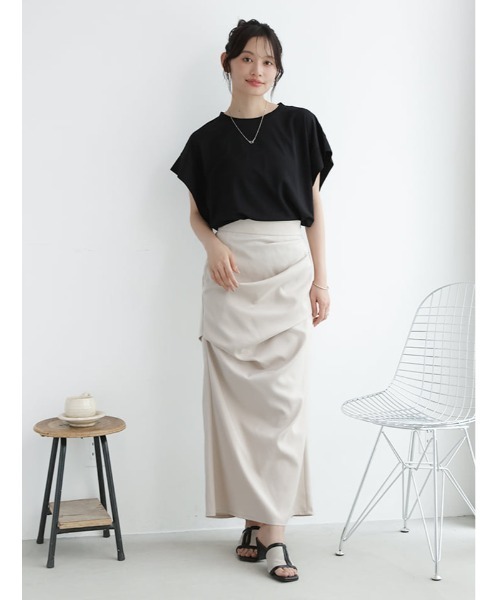 fifth（フィフス）の「【星玲奈セレクト】【接触冷感】脇見え防止二の腕カバーカットソー（Tシャツ/カットソー・レディース・ネイビー/ホワイト/ブラック・M）」の19枚目の写真