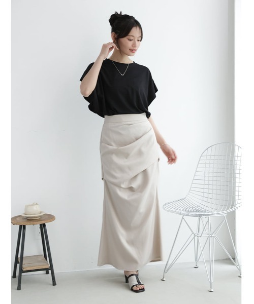 fifth（フィフス）の「【星玲奈セレクト】【接触冷感】脇見え防止二の腕カバーカットソー（Tシャツ/カットソー・レディース・ネイビー/ホワイト/ブラック・M）」の20枚目の写真