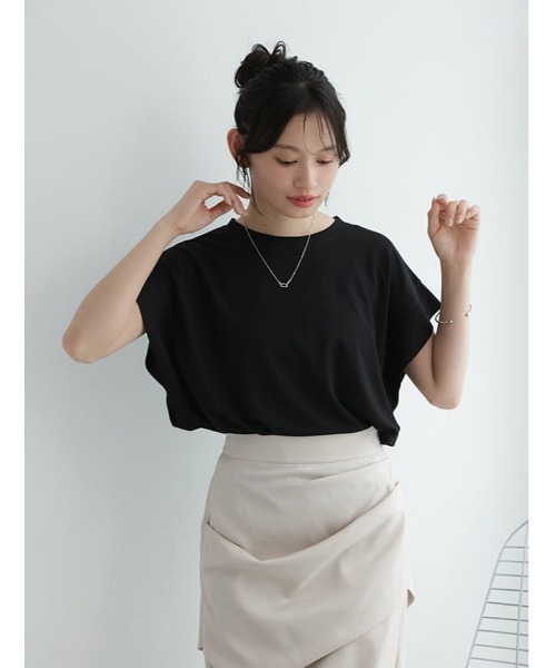 fifth（フィフス）の「【星玲奈セレクト】【接触冷感】脇見え防止二の腕カバーカットソー（Tシャツ/カットソー・レディース・ネイビー/ホワイト/ブラック・M）」の16枚目の写真