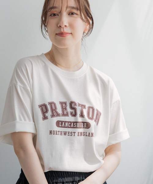 studio CLIP(スタディオクリップ)の「ロゴアソートベーシックTシャツ(Tシャツ/カットソー・レディース・ライトグレー/ネイビー/オフホワイト/ライトベージュ・FREE)」の2枚目の写真