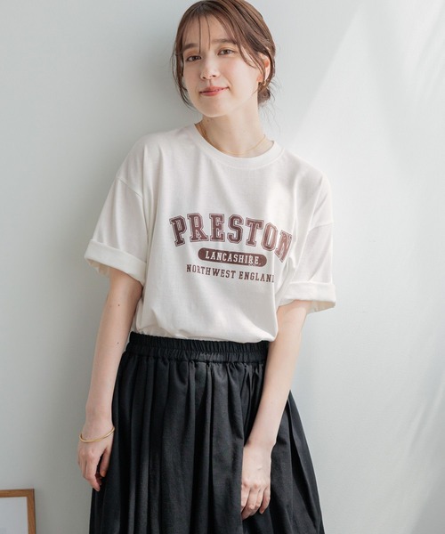 studio CLIP(スタディオクリップ)の「ロゴアソートベーシックTシャツ(Tシャツ/カットソー・レディース・ライトグレー/ネイビー/オフホワイト/ライトベージュ・FREE)」の11枚目の写真
