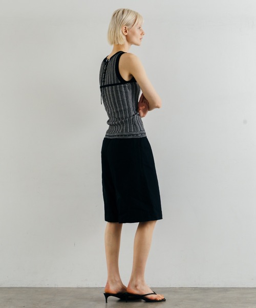 CREDONA(クレドナ)の「TUCK STITCH BUSTIER/タックステッチビスチェ(キャミソール・レディース・ブラウン/サックスブルー/ブラック・FREE)」の15枚目の写真