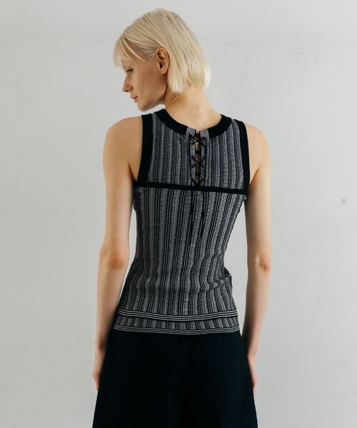 CREDONA(クレドナ)の「TUCK STITCH BUSTIER/タックステッチビスチェ(キャミソール・レディース・ブラウン/サックスブルー/ブラック・FREE)」の11枚目の写真