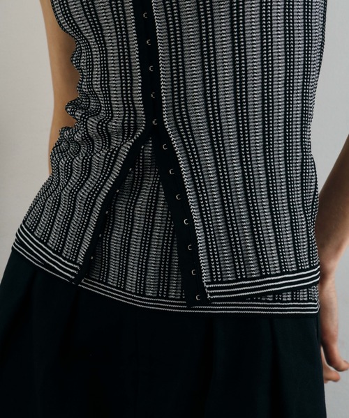 CREDONA(クレドナ)の「TUCK STITCH BUSTIER/タックステッチビスチェ(キャミソール・レディース・ブラウン/サックスブルー/ブラック・FREE)」の17枚目の写真