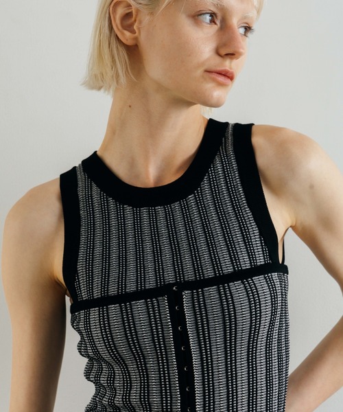 CREDONA(クレドナ)の「TUCK STITCH BUSTIER/タックステッチビスチェ(キャミソール・レディース・ブラウン/サックスブルー/ブラック・FREE)」の16枚目の写真