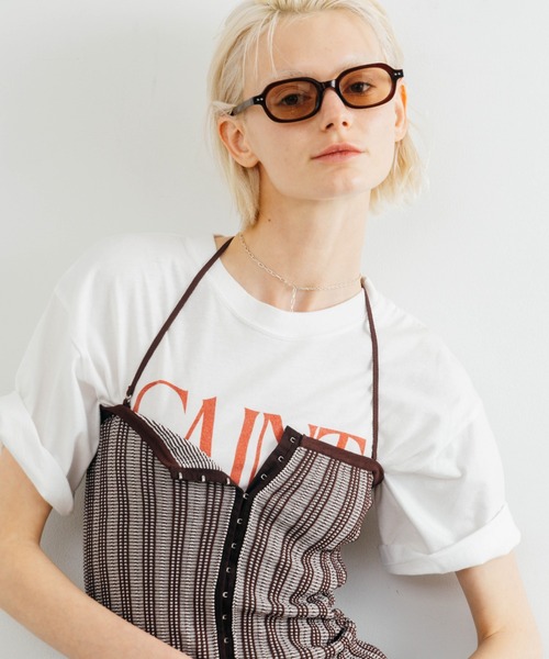 CREDONA(クレドナ)の「TUCK STITCH BUSTIER/タックステッチビスチェ(キャミソール・レディース・ブラウン/サックスブルー/ブラック・FREE)」の21枚目の写真
