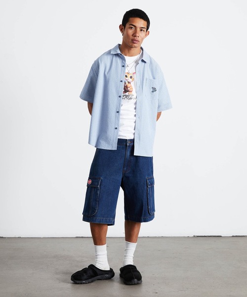 HUF（ハフ）の「OVAL DENIM CARGO SHORT（デニムパンツ・メンズ・グレー系その他/インディゴブルー・32/34/28/30/36）」の4枚目の写真