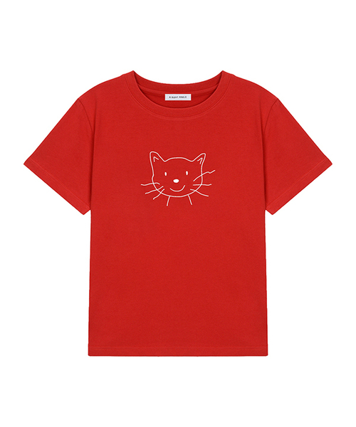 ARIGHTANGLE(アライトアングル)の「CAT FACE CROP TEE (3 COLOR)(Tシャツ/カットソー・レディース・レッド/パープル/スカイブルー・FREE)」の3枚目の写真