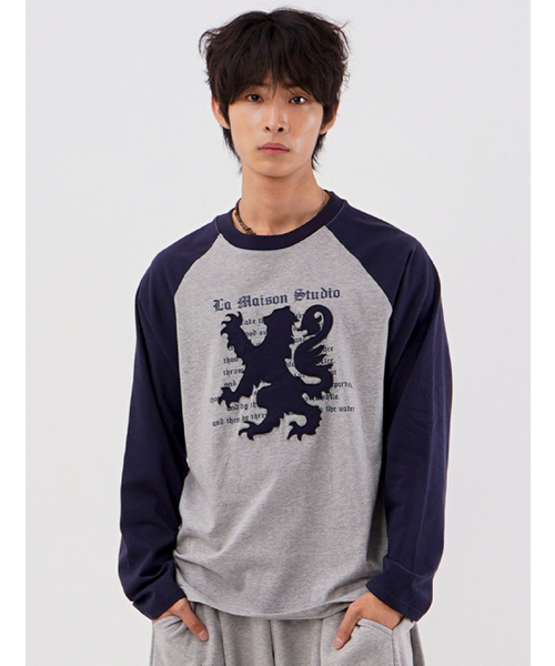 FABULOUS ARCHIVE（ファビュラスアーカイブ）の「ドラゴンパッチラグラン長袖Tシャツネイビー(FCG1TS692M)（Tシャツ/カットソー・レディース・ネイビー・MEDIUM）」の5枚目の写真
