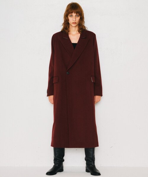 UNFORM(アンフォーム)の「【2026AW Debut】【UNFORM】チェスターコート(チェスターコート・レディース・ブラック/バーガンディー・FREE)」の3枚目の写真
