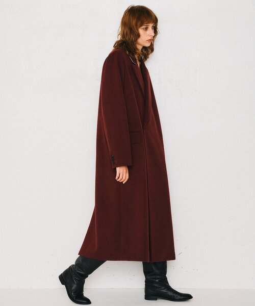 UNFORM(アンフォーム)の「【2026AW Debut】【UNFORM】チェスターコート(チェスターコート・レディース・ブラック/バーガンディー・FREE)」の4枚目の写真