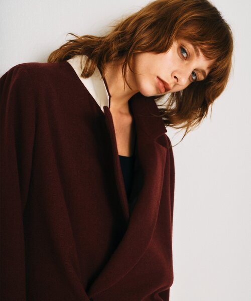 UNFORM(アンフォーム)の「【2026AW Debut】【UNFORM】チェスターコート(チェスターコート・レディース・ブラック/バーガンディー・FREE)」の6枚目の写真