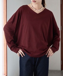 ドルマンスリーブVネック長袖Tシャツ