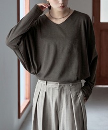 ドルマンスリーブVネック長袖Tシャツ