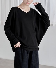 ドルマンスリーブVネック長袖Tシャツ