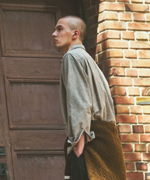 niko and...（ニコアンド）の「【ANDSEWN (アンドソーン)】ビンテージ刺繍シャツ（シャツ/ブラウス・メンズ・ブルー/グレー・MEDIUM/LARGE）」の4枚目の写真