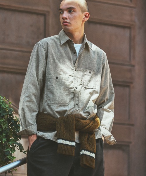 niko and...（ニコアンド）の「【ANDSEWN (アンドソーン)】ビンテージ刺繍シャツ（シャツ/ブラウス・メンズ・ブルー/グレー・MEDIUM/LARGE）」の3枚目の写真