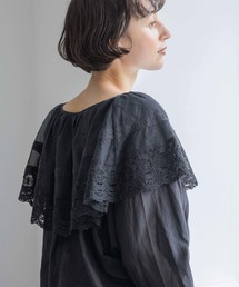 《natural by clip》メッシュレースカラーブラウス