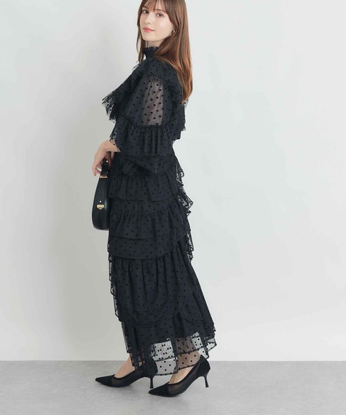 PICCIN PERLA(ピッチンペルラ)の「フロッキードットチュールフリルブラウス(シャツ/ブラウス・レディース・ブラック・M)」の8枚目の写真