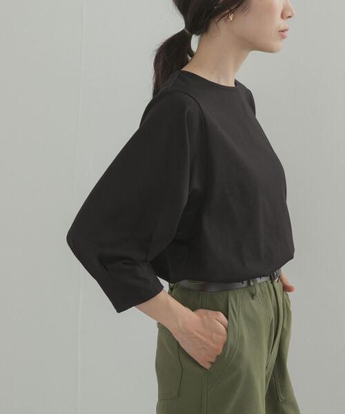 URBAN RESEARCH DOORS（アーバンリサーチドアーズ）の「タックスリーブボーダープルオーバー（Tシャツ/カットソー・レディース・ホワイト系その他/ブラック/ブラウン系その他・FREE）」の3枚目の写真