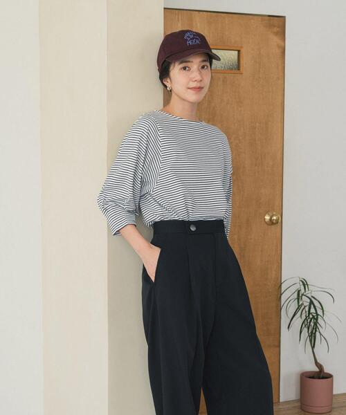 URBAN RESEARCH DOORS（アーバンリサーチドアーズ）の「タックスリーブボーダープルオーバー（Tシャツ/カットソー・レディース・ホワイト系その他/ブラック/ブラウン系その他・FREE）」の7枚目の写真