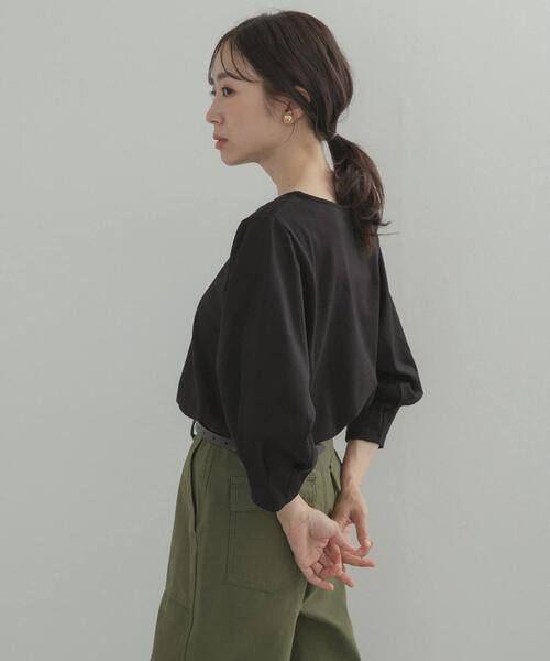 URBAN RESEARCH DOORS（アーバンリサーチドアーズ）の「タックスリーブボーダープルオーバー（Tシャツ/カットソー・レディース・ホワイト系その他/ブラック/ブラウン系その他・FREE）」の18枚目の写真