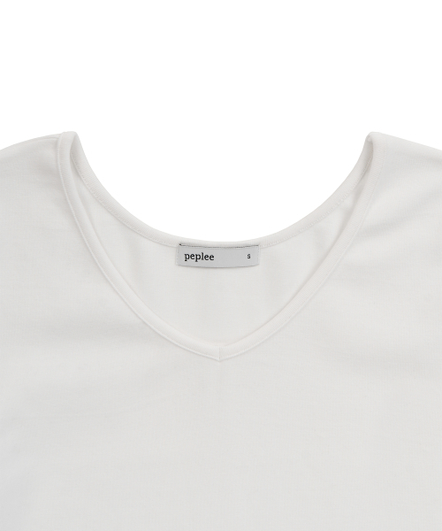 PEPLEE(ペプリー)の「V-Neck 3/4 Sleeve Tee (White)(Tシャツ/カットソー・レディース・その他・SMALL/MEDIUM)」の3枚目の写真