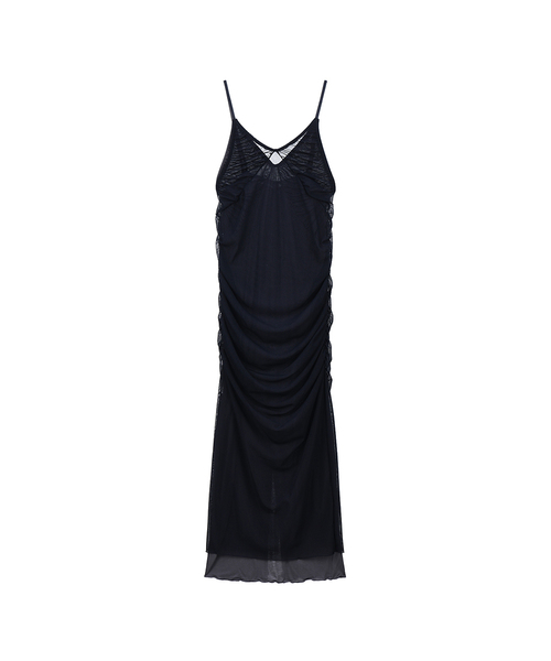 PROJECT WAVE(プロジェクトウェーブ)の「Mesh Strap Dress (4COLOR)(ワンピース・レディース・Beige/ブラック/ネイビー/カーキ・FREE)」の4枚目の写真