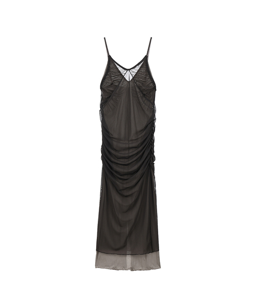 PROJECT WAVE(プロジェクトウェーブ)の「Mesh Strap Dress (4COLOR)(ワンピース・レディース・Beige/ブラック/ネイビー/カーキ・FREE)」の3枚目の写真