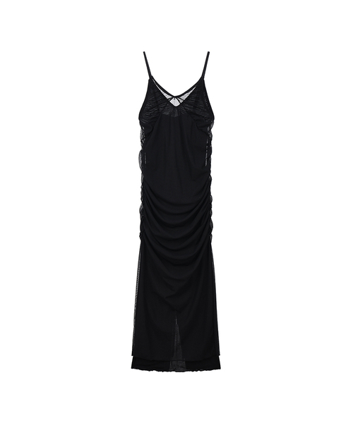 PROJECT WAVE(プロジェクトウェーブ)の「Mesh Strap Dress (4COLOR)(ワンピース・レディース・Beige/ブラック/ネイビー/カーキ・FREE)」の2枚目の写真