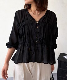 Chez toi | スキッパーギャザーブラウス(シャツ/ブラウス)