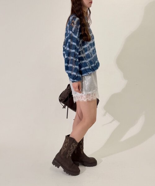 w closet（ダブルクローゼット）の「レースショートスウェットパンツ（スウェットパンツ・レディース・グレー/アイボリー/ブルー・FREE）」の16枚目の写真