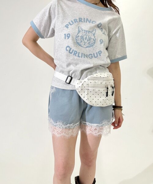 w closet（ダブルクローゼット）の「レースショートスウェットパンツ（スウェットパンツ・レディース・グレー/アイボリー/ブルー・FREE）」の17枚目の写真