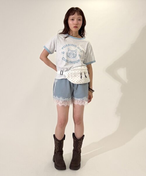 w closet（ダブルクローゼット）の「レースショートスウェットパンツ（スウェットパンツ・レディース・グレー/アイボリー/ブルー・FREE）」の19枚目の写真