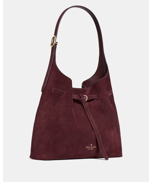 kate spade new york（ケイトスペード ニューヨーク）の「454 スエード ベルテッド ラージ ショルダー バッグ（ショルダーバッグ・レディース・レッド・ONESIZE）」の4枚目の写真