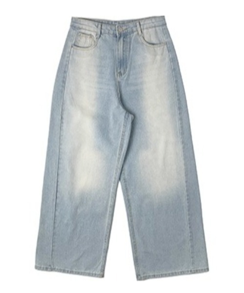 anyonemore(エニワンモア)の「ワイドウォッシングデニムロングパンツ(デニムパンツ・レディース・ライトブルー・SMALL/MEDIUM)」の2枚目の写真