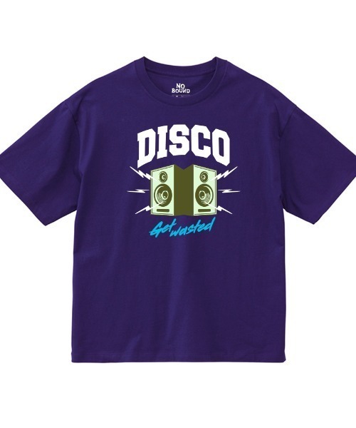 NOBOUND(ノーバウンド)の「NOBOUND(ノーバウンド) 半袖Tシャツ レディース ユニセックス DISCOロゴ イラスト プリント ビッグシルエット Tシャツ 半袖 トップス カットソー ストリート カジュアル(Tシャツ/カットソー・レディース・ホワイト/ブラック/パープル/スモーキーグリーン系・S)」の4枚目の写真